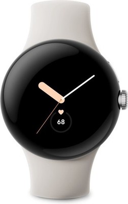 Google Pixel Watch 41mm Polished Silver Edelstahlgehäuse Sportarmband B-Ware