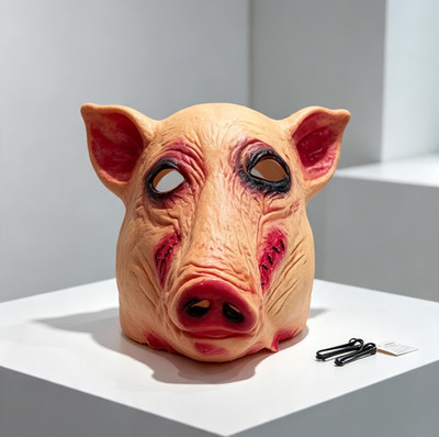 Full Coverage Scary Pig Mask - Halloween Party Escape Room Prank Costume Prop
