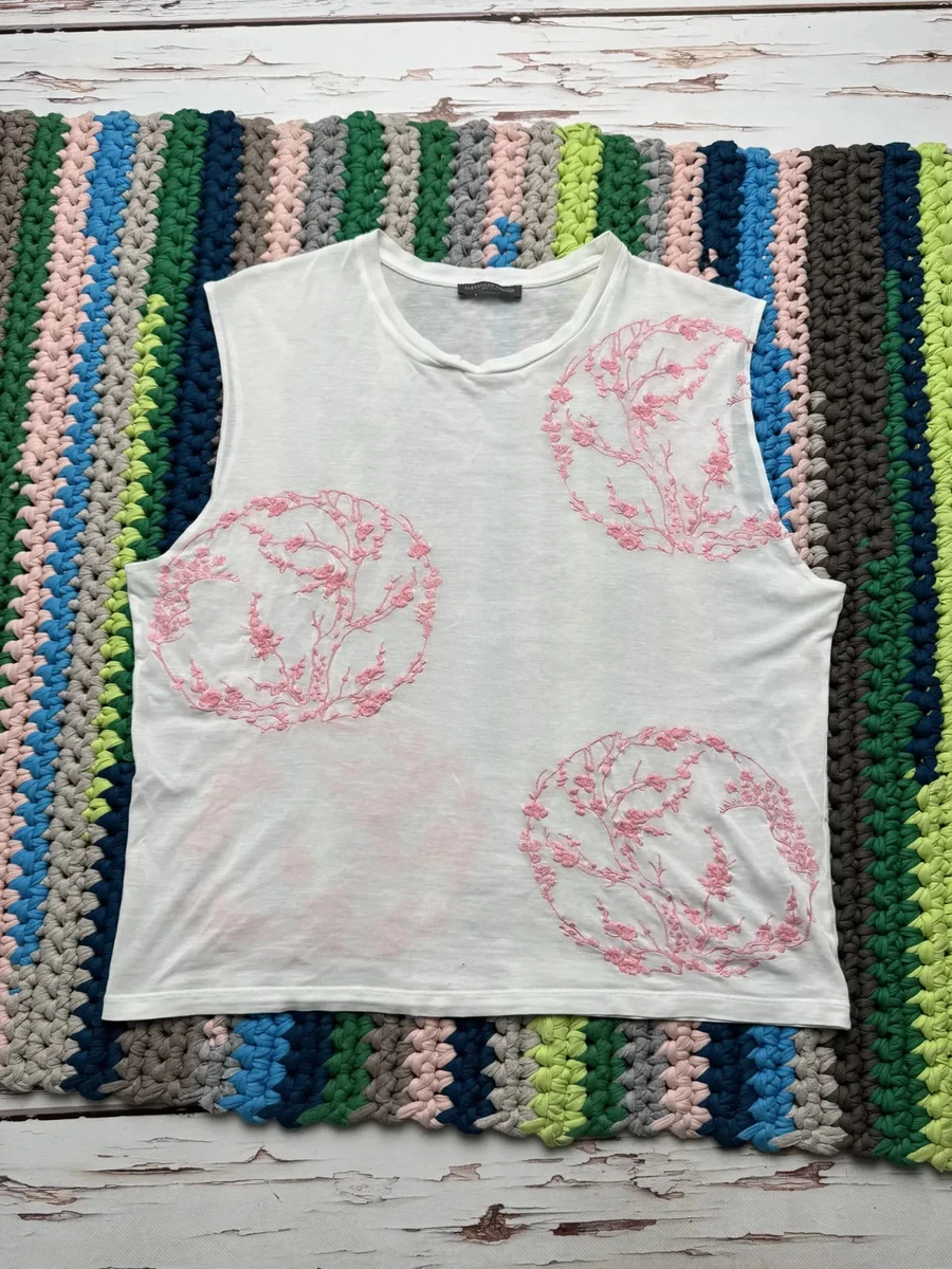 Blouse à Volants Alexander McQueen, Taille 40, Couleur Chair - Coton Et Soie, Occasion Très Bon état