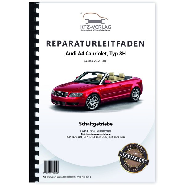 Audi A4 Cabriolet (02-08) 6 Gang Schaltgetriebe 0A3 AWD 4WD - Reparaturanleitung-image