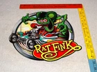 VINTAGE RATFINK DRIVES CUSTOM ROADSTER HOT ROD METAL GASOLINE OIL RAT FINK SIGN!