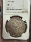 1879 S $1 NGC MS64 Morgan Silver Dollar W/ Beautiful Lavender And Red Toning