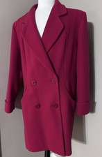 Donny Brook Red Wool Double Breasted Coat Women's Size 14