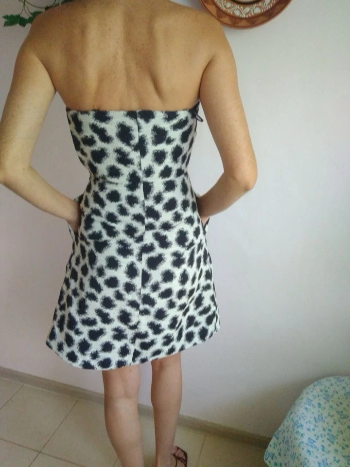 Reiss Leopard Strapless Dress size 4 - Image 2 of 4