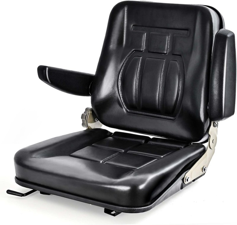 Universal Forklift Seat 45°-180° Adjustable Backrest & Armrests Anti-fatigue
