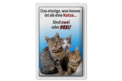 mrdeco Metall Schild 20x30cm einzige was besser ist als Katze Deko Blechschild