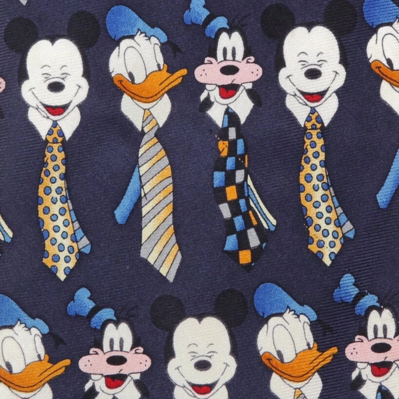 WALT DISNEY WORLD Mickey Donald Goofy Dress Up Wearing Ties Men's Silk Neck Tie - Image 3 of 4