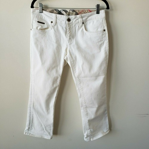 Burberry london women's white cropped capris Jean'