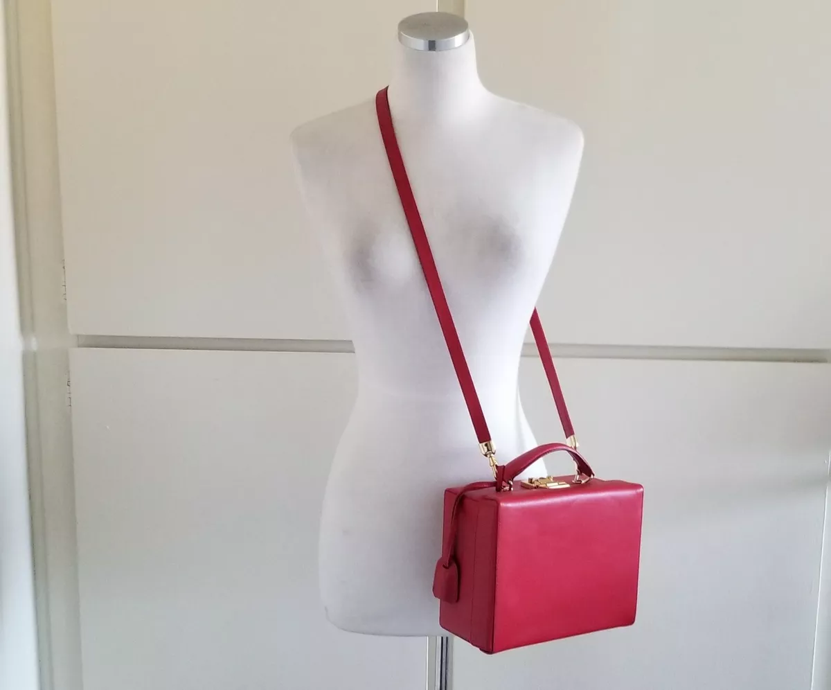 Mark Cross "Grace" Square Box Bag Red, As seen on Lady Gaga/Grace  Kelly, EUC