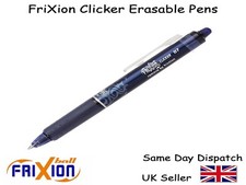 Image of Pilot FriXion Rollerball Clicker Erasable Tip Pens - BLACK BLUE RED GREEN ORANGE