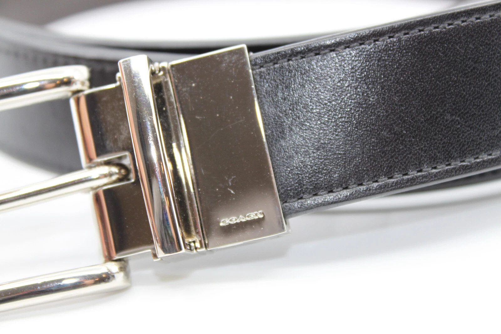 Cintura in pelle reversibile A9 NUOVA COACH nera marrone taglia O S $ 195 F66105