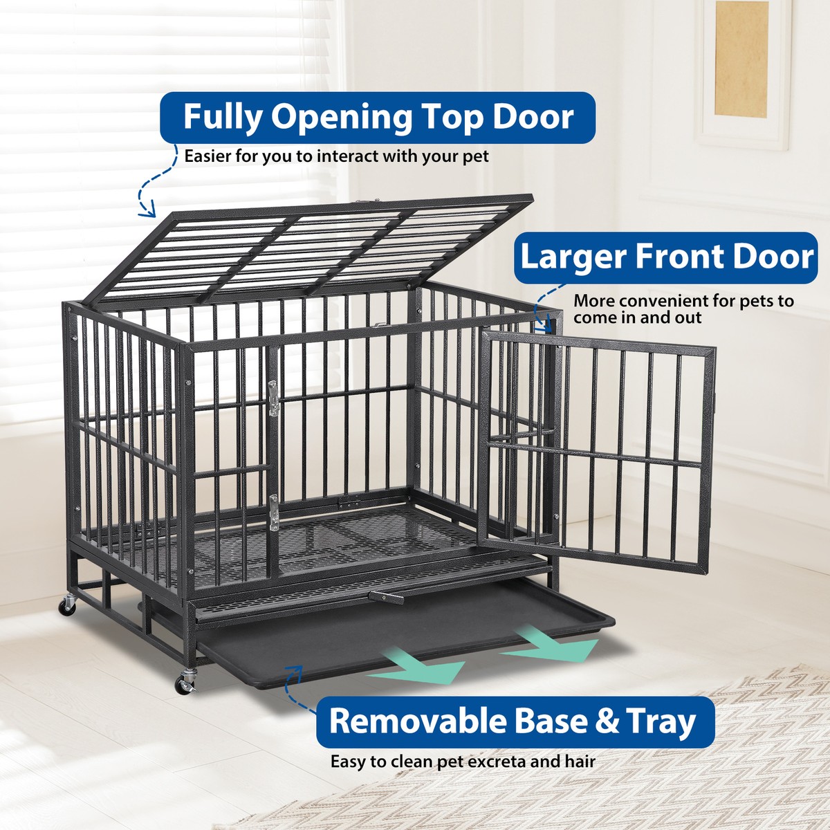Indestructible Escape Proof Dog Cage Kennel High Anxiety