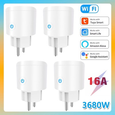 1/2/4 Pack 16A Smart Steckdose Wifi Socket Tuya WLAN Plug For Alexa Google Home