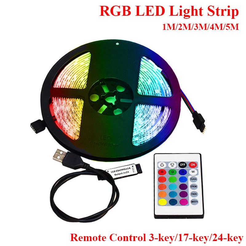 1-5M 5050 RGB LED Lichtstreifen Farb Verändernd Klebeband Mit Fernbedient Heim - Bild 3 von 4