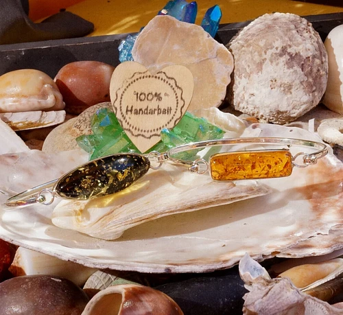 Handgefertigte Edelstein Bernstein Echtschmuck-Armbänder-Anhänger