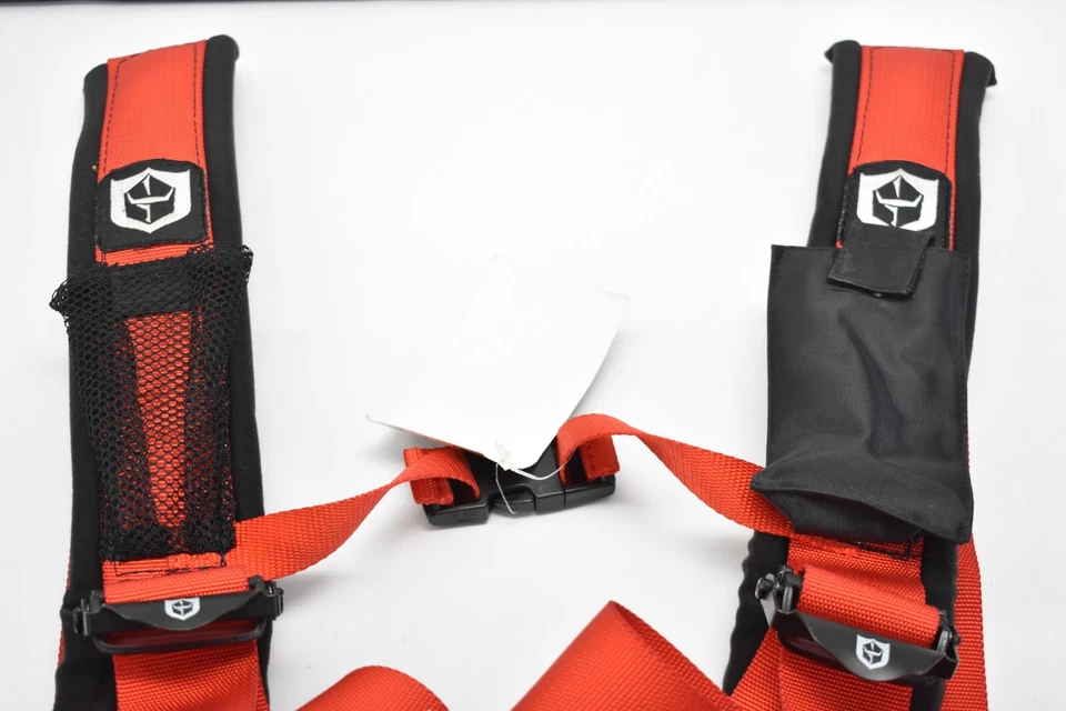 Pro Armor Seat Belt Safety Harness 4 Point 2" Padded RZR Rhino Can Am Red - Image 3 of 4