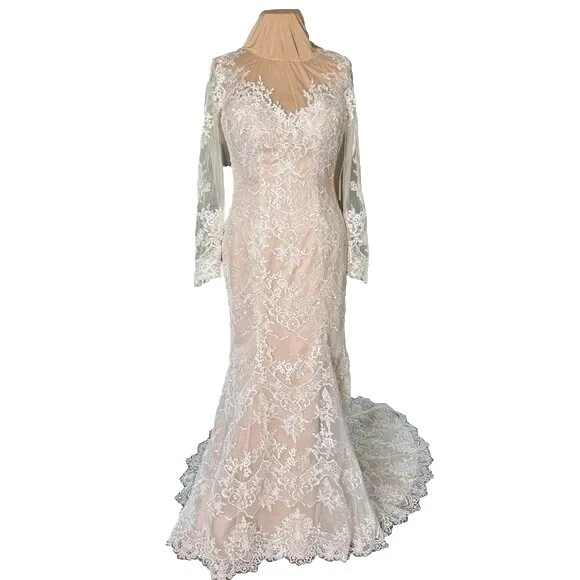 Polyester V Neck 10 Women's Size Wedding Dresses