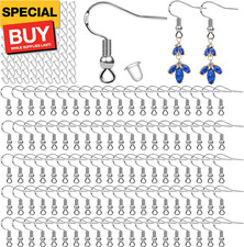 100 PCS/50 Pairs 925 Sterling Silver Earring Hooks Fish Hook Ear Wires French Wi
