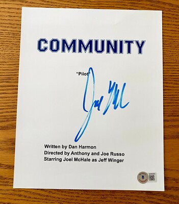 Joel McHale Community Jeff Winger Signed Pilot Script Cover Beckett ...