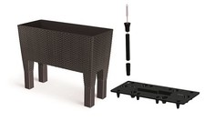 Blumenkasten Rattan-Optik mit Füßen Bewäss...