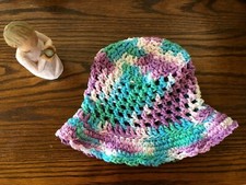 Sun Hat Toddler Baby Handmade Cotton Beachball Blue
