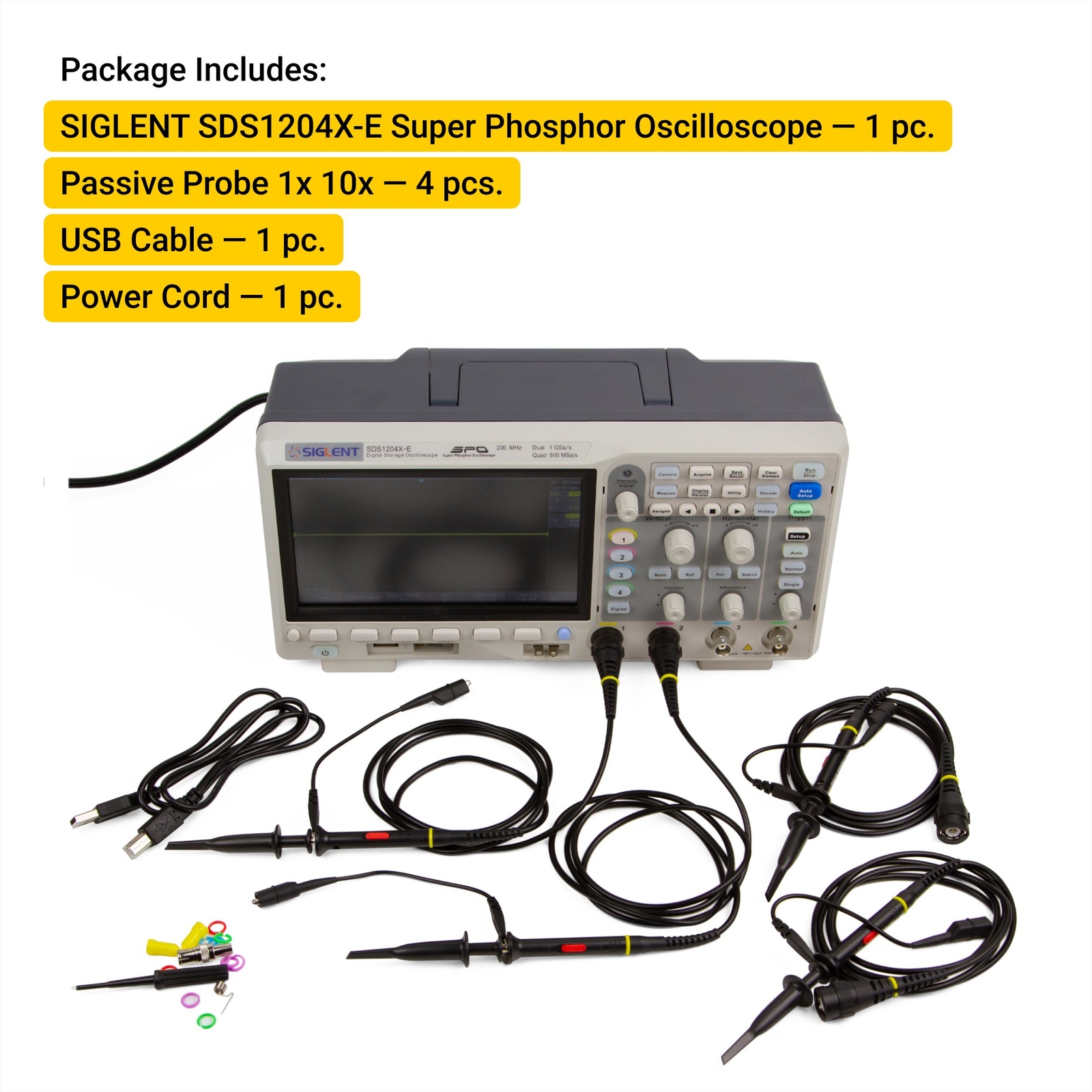 SIGLENT SDS1204XE Super Phosphor Oscilloscope 4channel 200 MHz 1 GSa