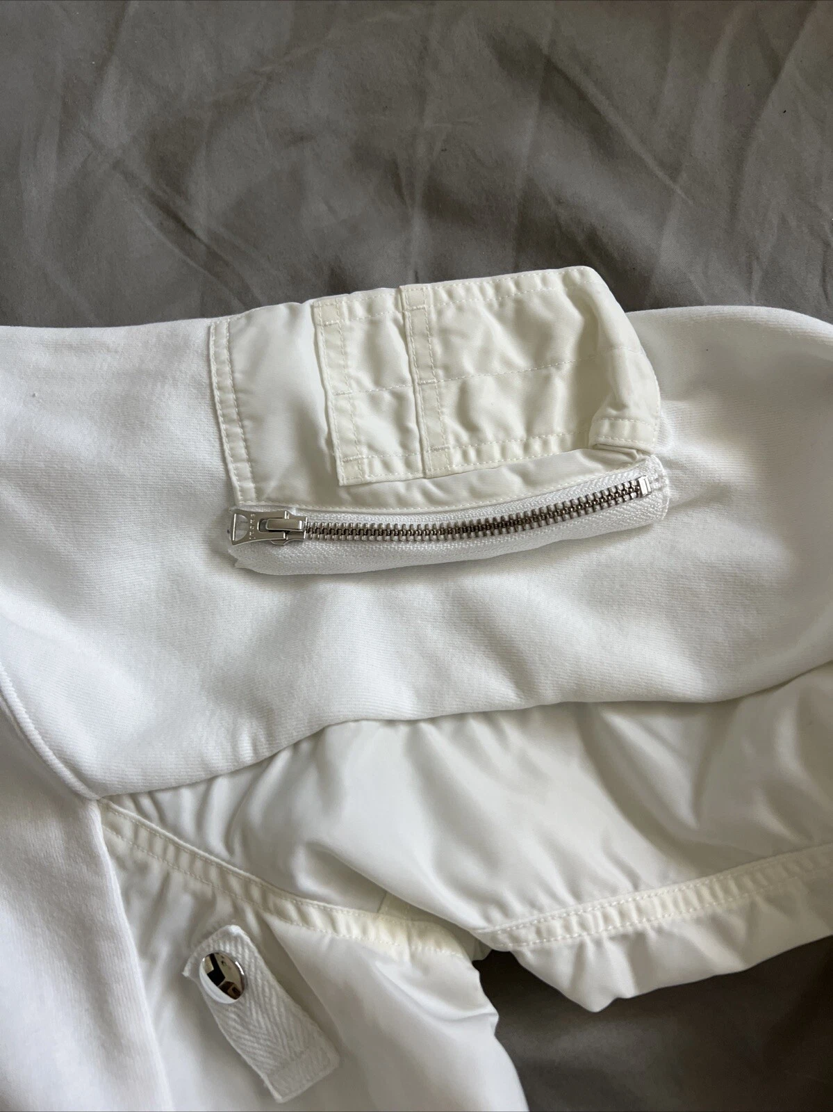 Felpa con cappuccio pullover unisex Nike x Sacai nuova di zecca bianca CW2419 100 taglia L con difetto