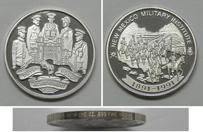 X5122 New Mexico Military Institute Centennial 1891-1991 1 oz .999
