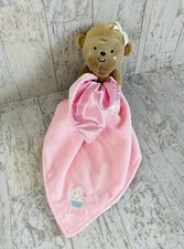 Carters Security Blanket Pink Monkey Lovey Plush Bow Sweet Cupcake Rattle