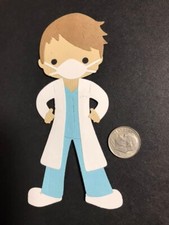1 Medical Boy w/ Mask Scrapbooking Paper Die Cut Embellishments