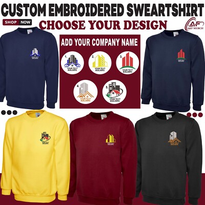 Personalisiert Bestickt Sweatshirt Ihre Firma Name Bauherr Konstruktion Staff
