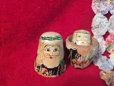 Vintage Kris Kringle Nesting Dolls Partial Set Hand Painted Lacquerware Wood 