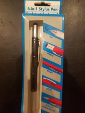 6-in-1 Multi-Functional Tool Pen / Stylus / Ruler / Level  Screwdrivers Black