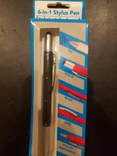 6-in-1 Multi-Functional Tool Pen / Stylus / Ruler / Level & Screwdrivers Black