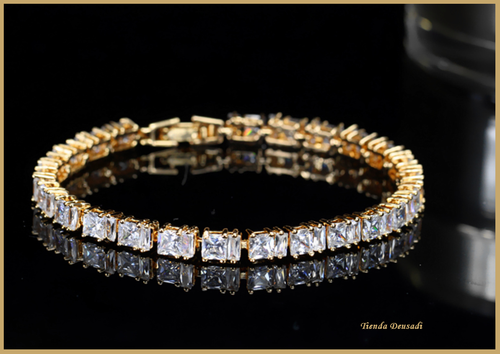 BRACCIALE CUBO DI CRISTALLO ARGENTO 925 E PIETRE Zircone E Anello Psicologia Regalo