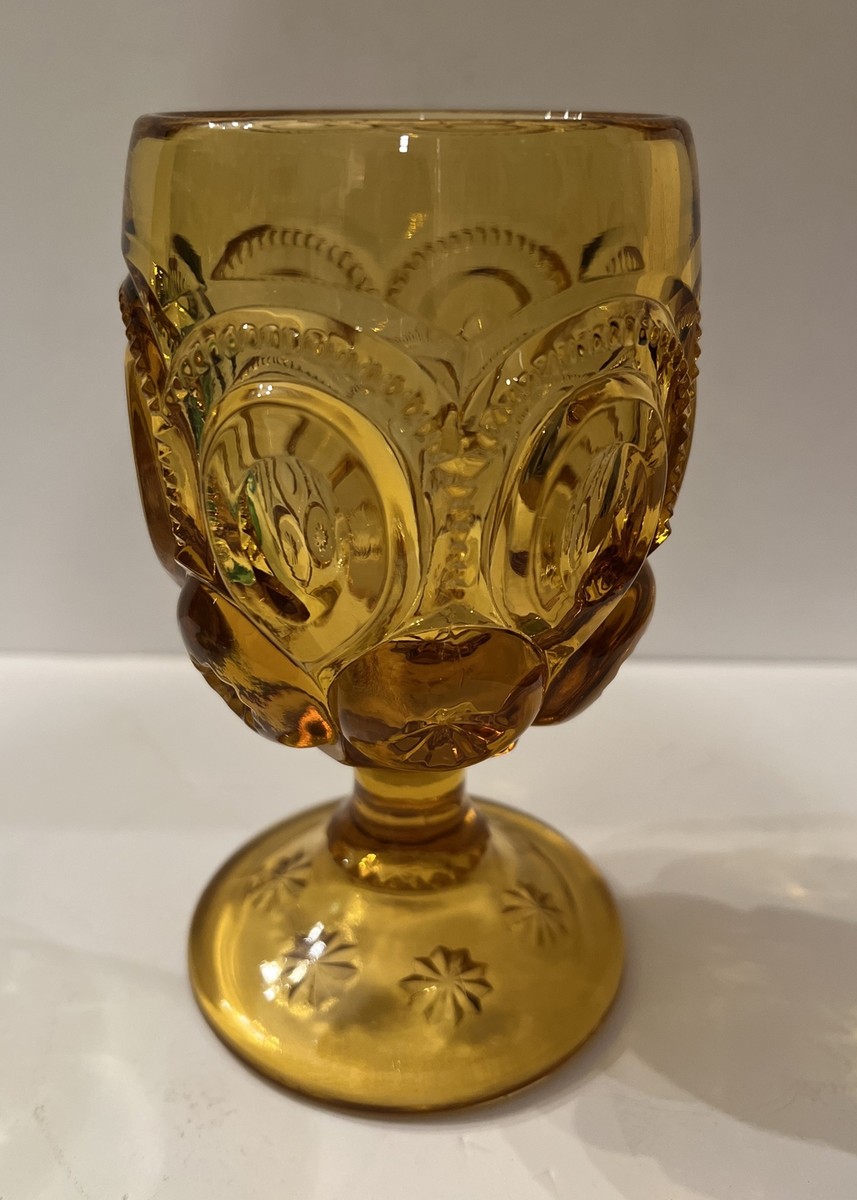 VINTAGE L.E. SMITH MOON AND STARS GOBLETS GLASSES 6 VINTAGE L.E. SMITH MOON AND STARS GOBLETS GLASSES 6