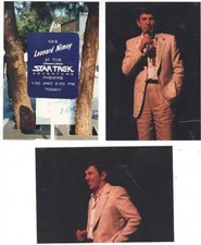 LOT 2: LEONARD NIMOY AT UNIVERSAL STUDIOS personal appearance 3 photos in 1988.