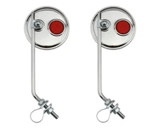 ALTALINE Bicycle Pair Round Mirror Chrome Red