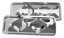 New Chrome 6 Cylinder Valve Cover Side Plates63-75 Chevy Engine194230250
