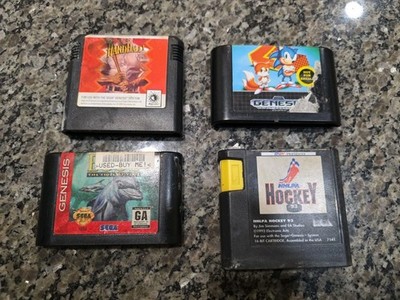 Sonic the Hedgehog 2, Ecco The Tides, Hardball, Hockey 93 -Sega Genesis 4x Games