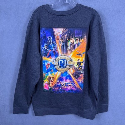 Universal Epic Universe Mens 2XL Charcoal Grey  Crewneck Sweatshirt Pullover