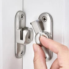 INIRET Silvery Barn Door Latches,90/180 Degree Gate Lock,Flip Gate Latches Ha...