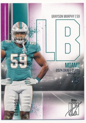 GRAYSON MURPHY 2025 TOPPS SIGNATURE CLASS PINK #148 SP DOLPHINS #088/250 MINR