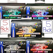  NIB  [x5] STAEDTLER 6 Pigment Brush Pen Mult...