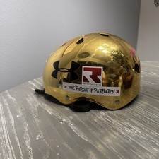 S One Lifer Helmet Metallic Gold Large roller skate derby Puck skateboarding H