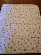 Carters John Lennon Imagine Reversible Baby Blanket Animals Green White Vintage