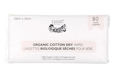 Organic Cotton Dry Baby Wipes for Sensitive Skin, Chemical-Free, 80 Wipes per...