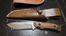 Benchmade Bone Collector Knife 15005, 4" - D2 Blade Walnut Handle Leather Sheath