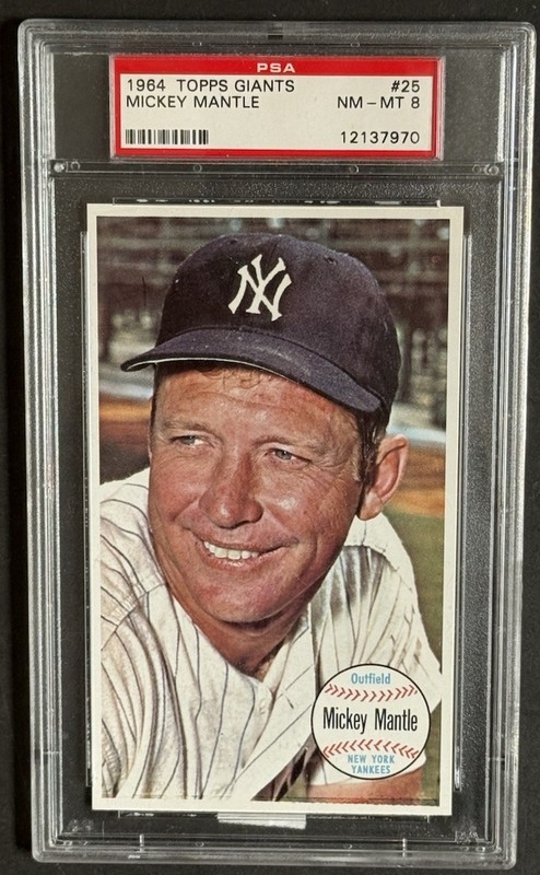 1964 Topps Giants # 25 Mickey Mantle PSA 8 NM - Mint Centered Beauty HOF Yankees