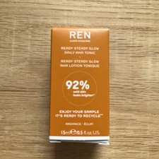 REN Ready Steady Glow Daily AHA Tonic Radiance Toner 15ml travel size BNIB